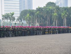 KORPS MARINIR IKUTI APEL KESIAPAN PENGAMANAN PENYAMPAIAN ASPIRASI DI MONAS**Dispen Kormar TNI Angkatan Laut