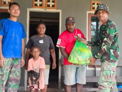 Satgas TMMD Ke-129 Kodim 1807/Sorong Selatan Bagikan 100 Paket Sembako dan Nutrisi, Wujud Nyata Kepedulian Cegah Stunting