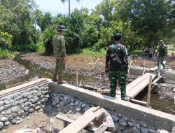 Pastikan Pembangunan Sesuai Target, Dansatgas TMMD ke 130 Tinjau Langsung Pekerjaan Jembatan